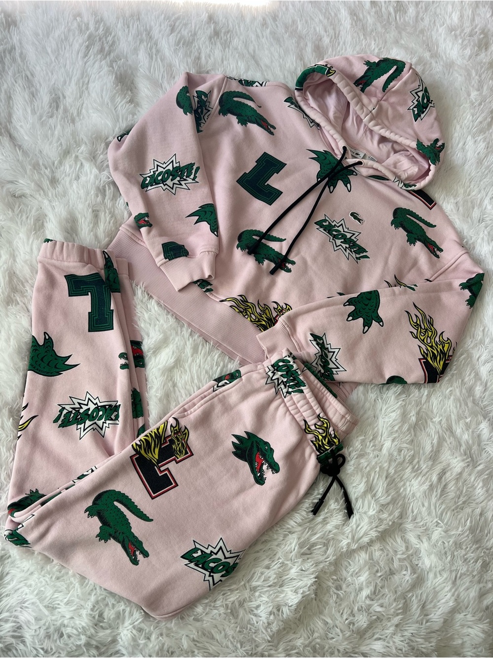 Lacoste Fleece Set Pants + Hoodie Size Small